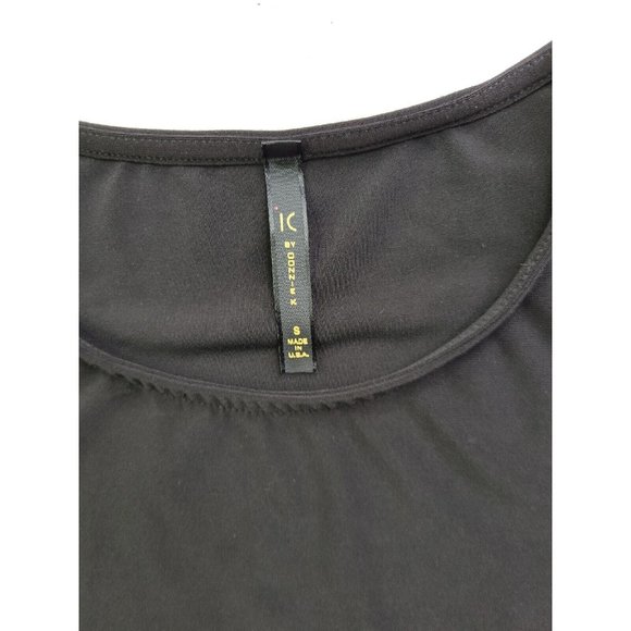 IC Connie K Women's S Black Tunic Silver Faux Clips 3/4 Sleeves Mesh Lagenlook - Picture 6 of 11